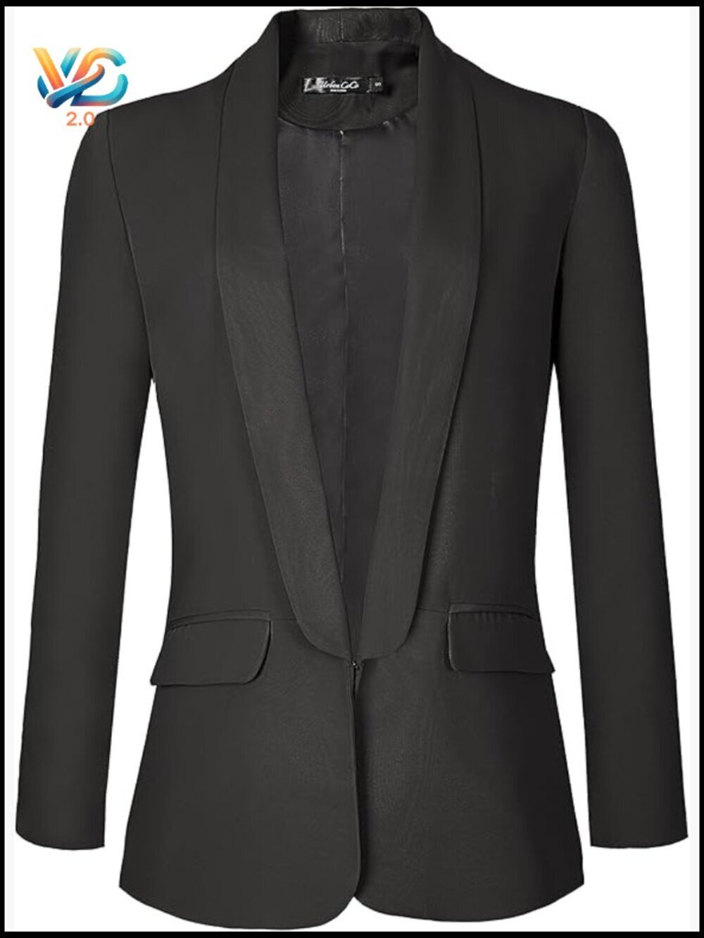 Professional Open Front Blazer Jacket Long Sleeve Lightweight Polyester